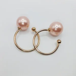 Pink Pearl Hoops