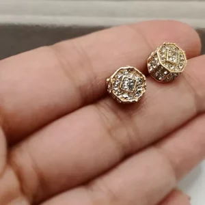 Hexagon Stud Tops Pair