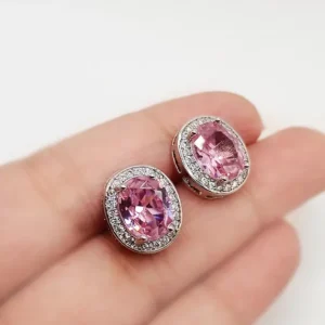 Light Pink Oval Stud Earing