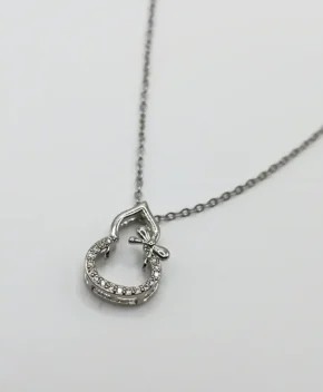 Silver Bow Necklace