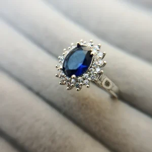 Navy Blue Oval Ring
