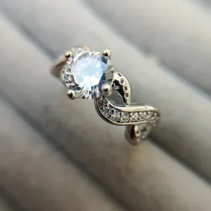 Diamond Style Ring (Single Stud Border)