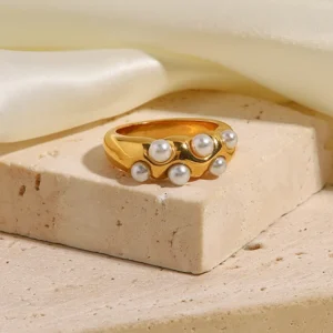 Freshwater Pearl Zircon Ring