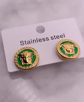 Green Lion Stud Earring
