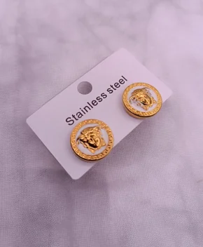 White Lion Stud Earring