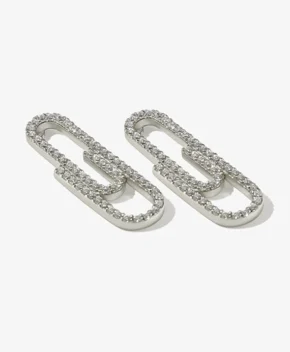 Paper Clip Silver earings