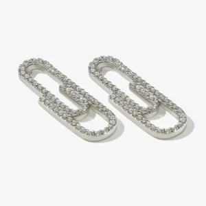 Paper Clip Silver earings